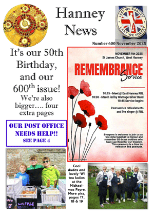 The current issue of Hanney News.