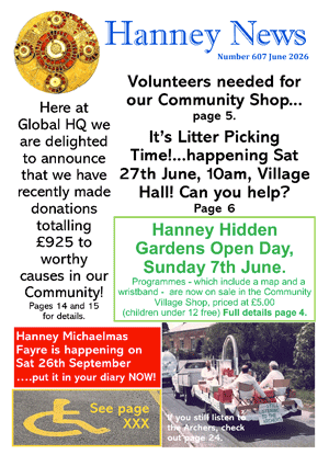 The current issue of Hanney News.