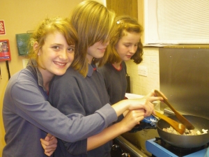 Hanney Guides enjoying some cookery.