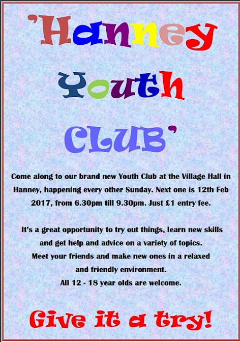 Hanney Youth Club Poster